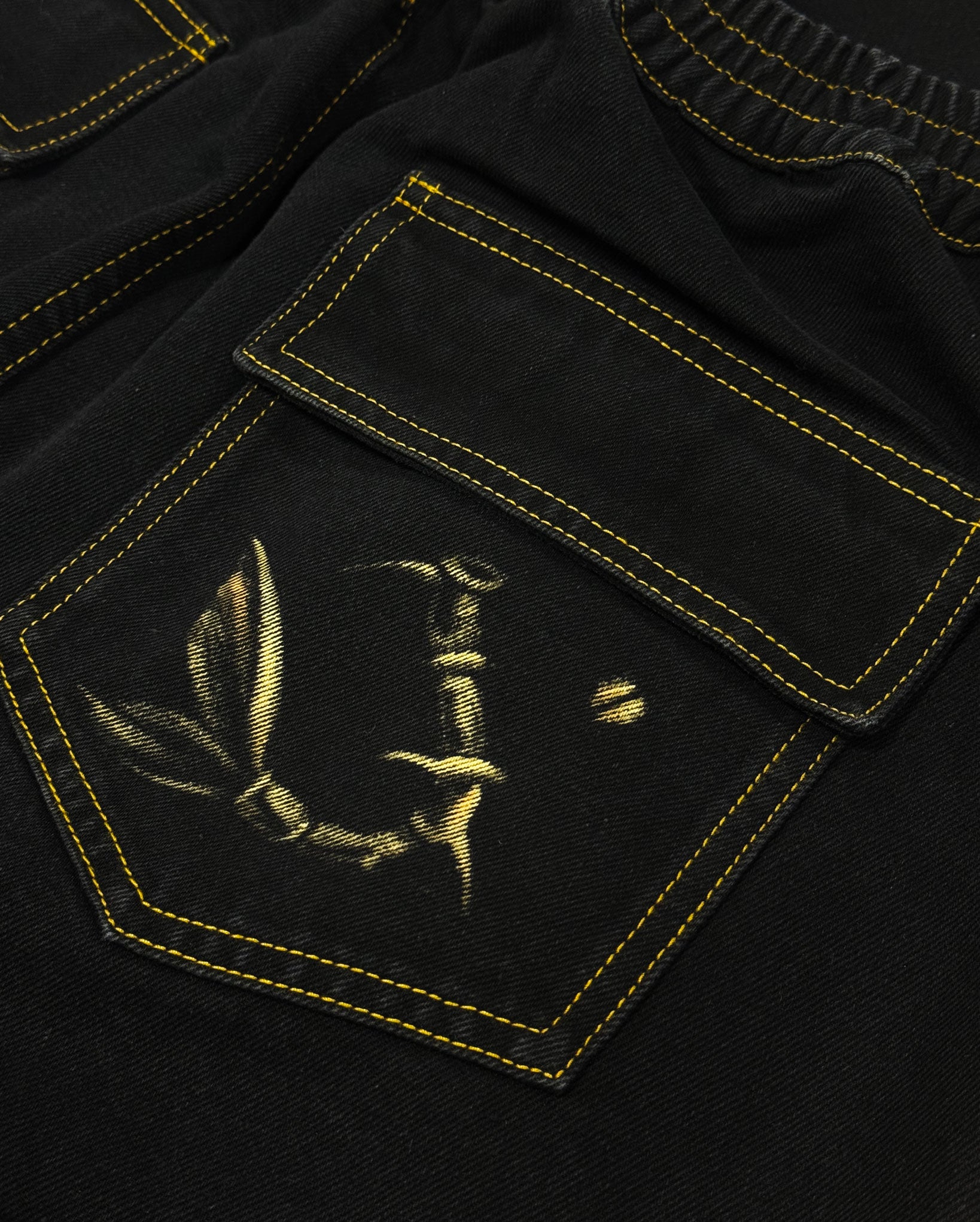 Hand-Painted Bleached Pants