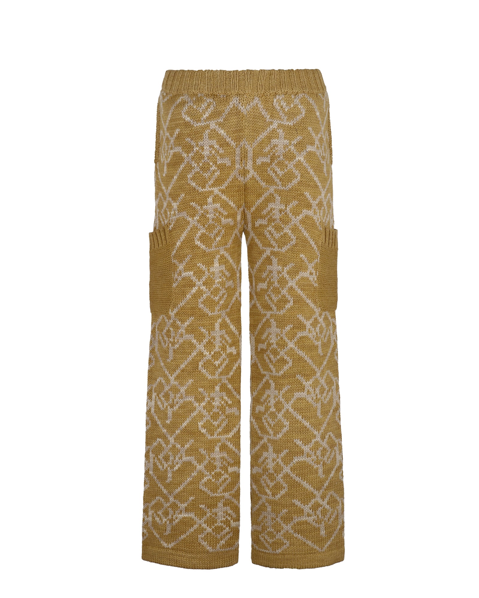 Knitted Monogram Jacquard Pants (Golden Orange)
