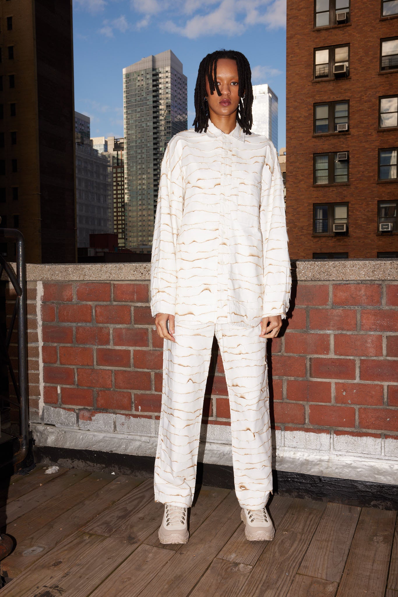Burnt Layered Trousers