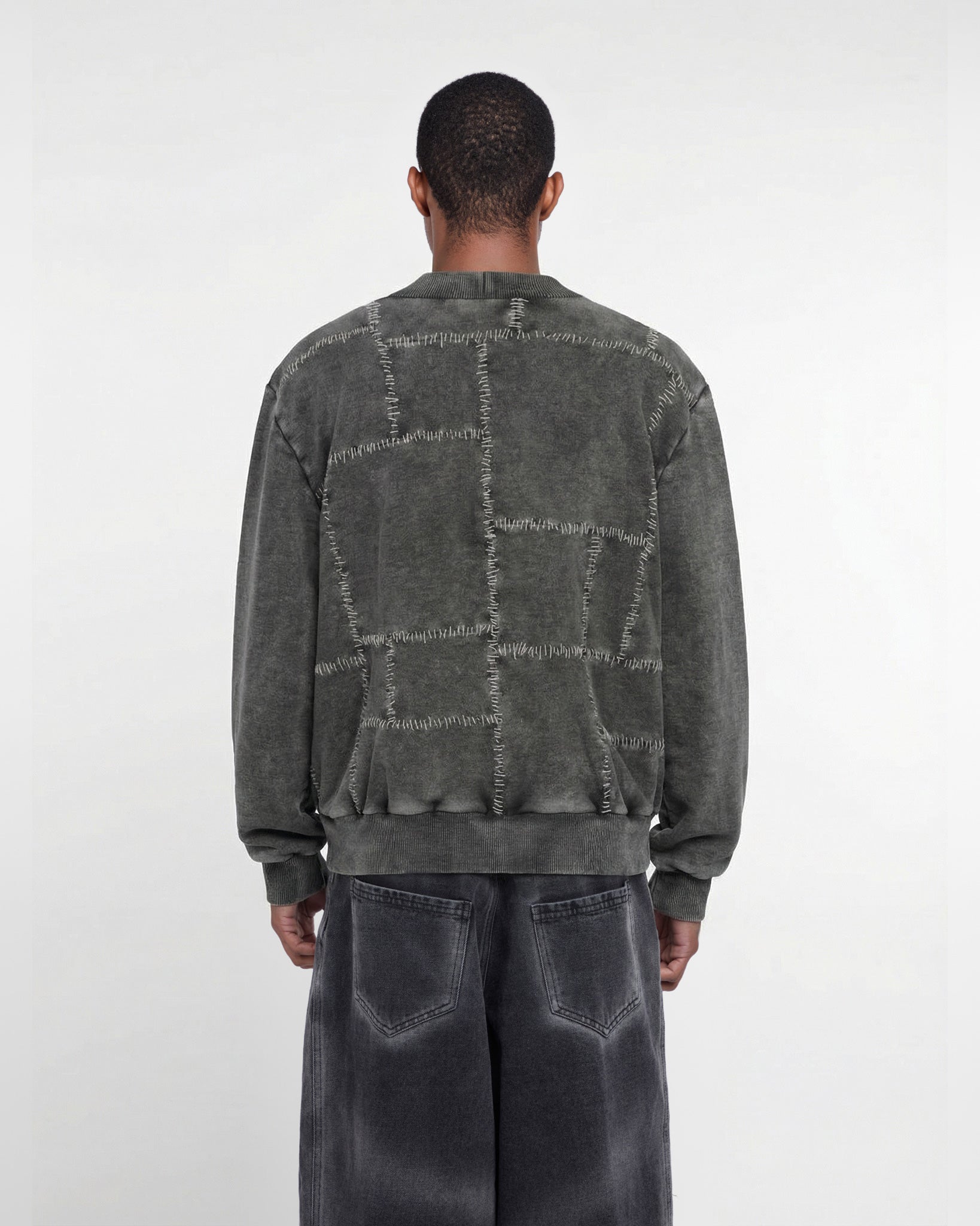 Paneled Cardigan (Grey)