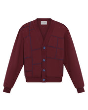 Paneled Cardigan (Burgundy)