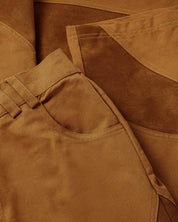 Suede Denim Trousers (Camel)