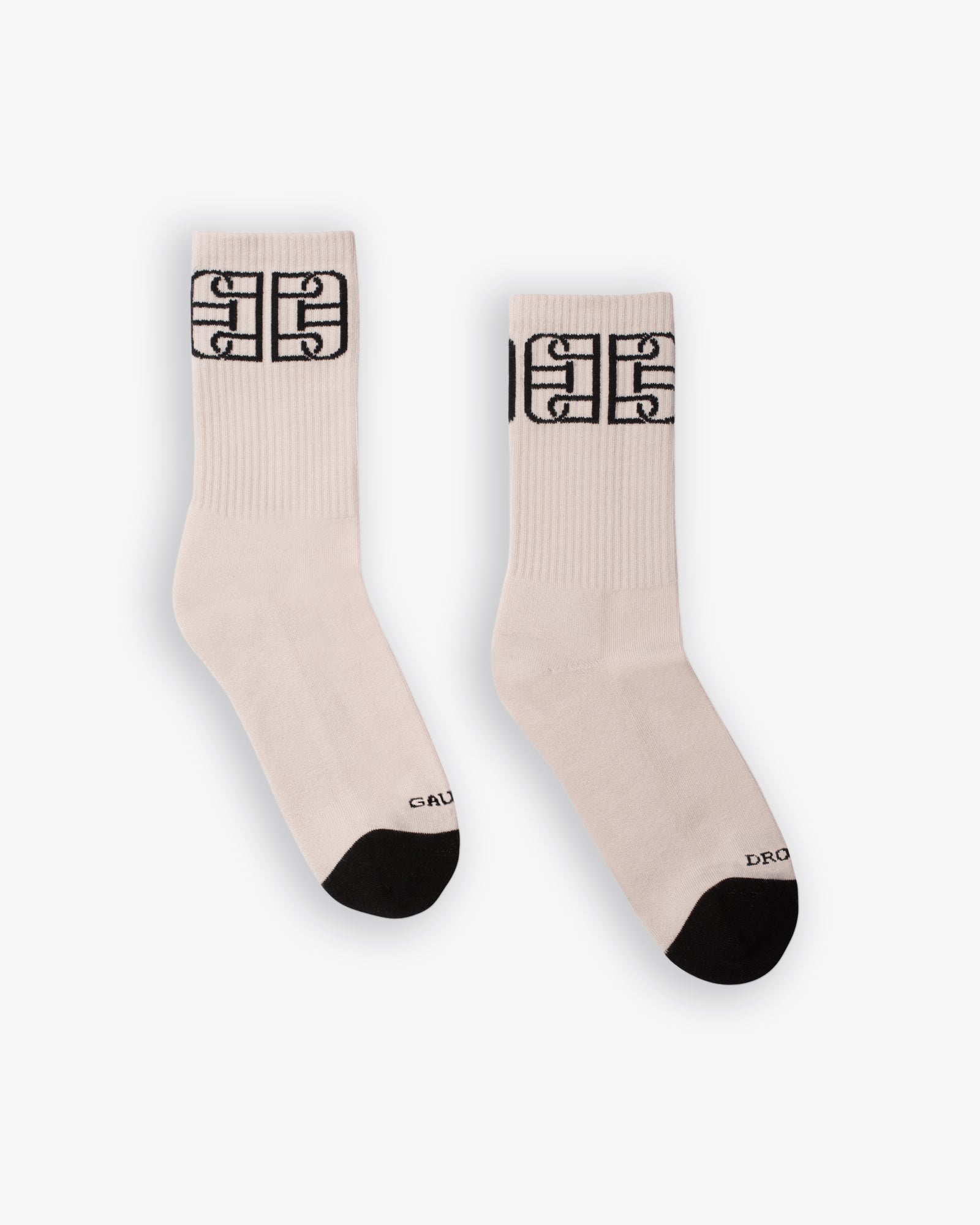 Monogram II Socks (Beige / Black)