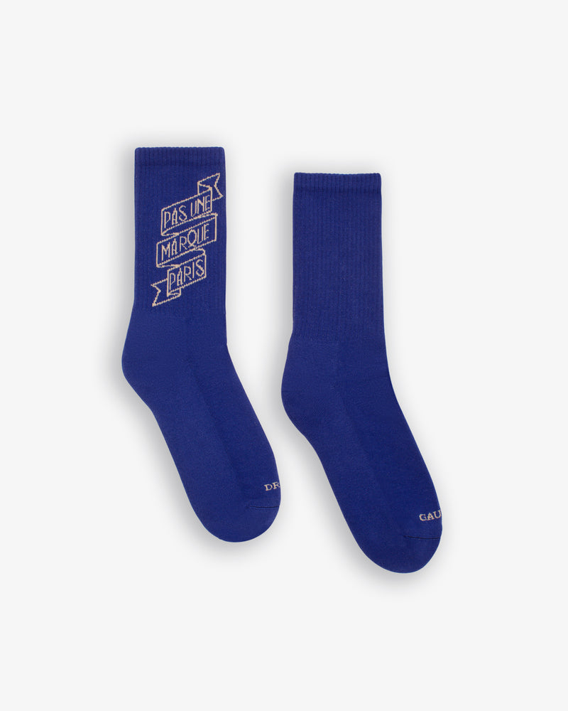 Banner Logo Socks (Purple / Beige)