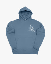 Oversized Hoodie Angel and Cross (Heather Blue)