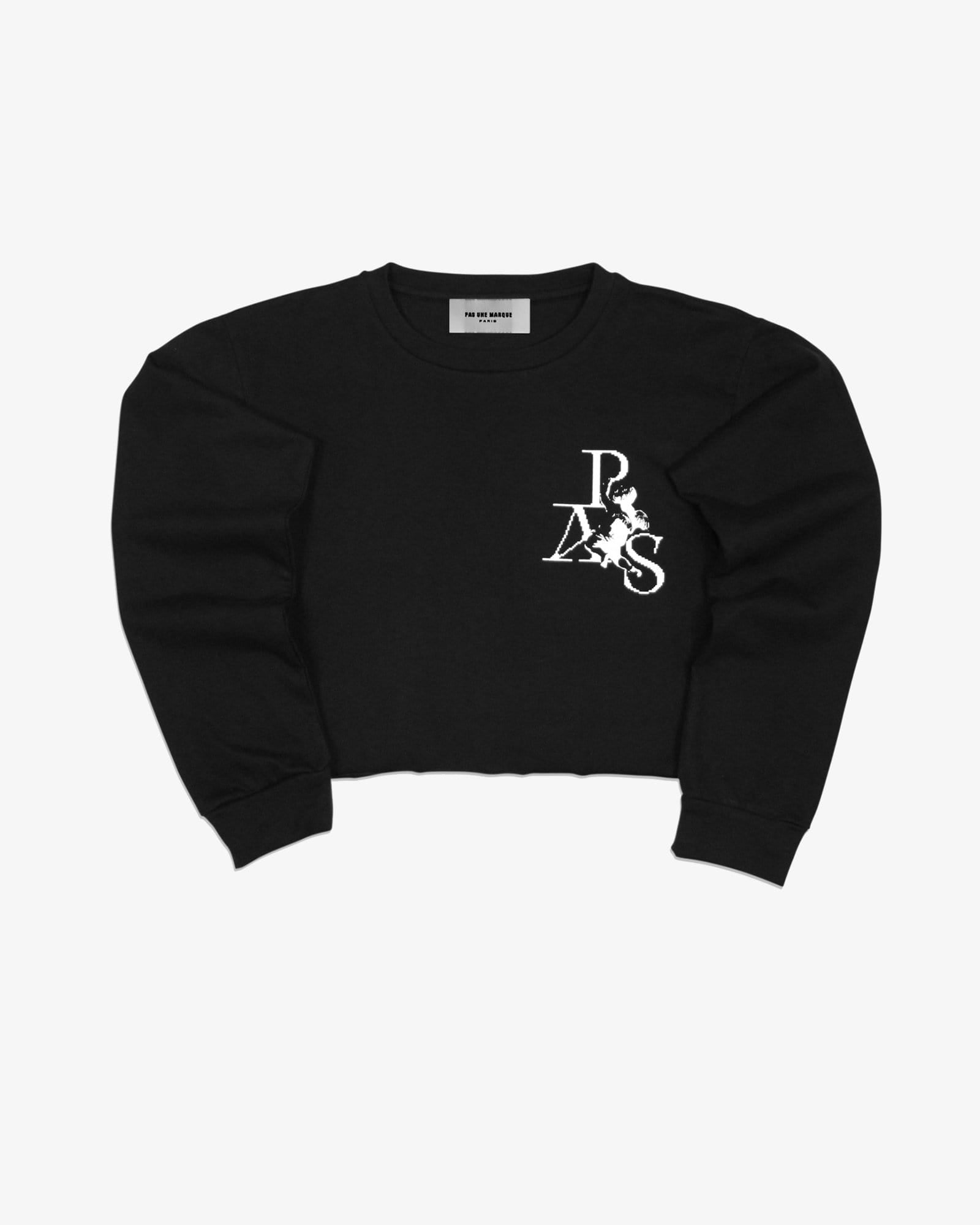 Angel Crewneck L/S Tee Shirt Crop (Black)