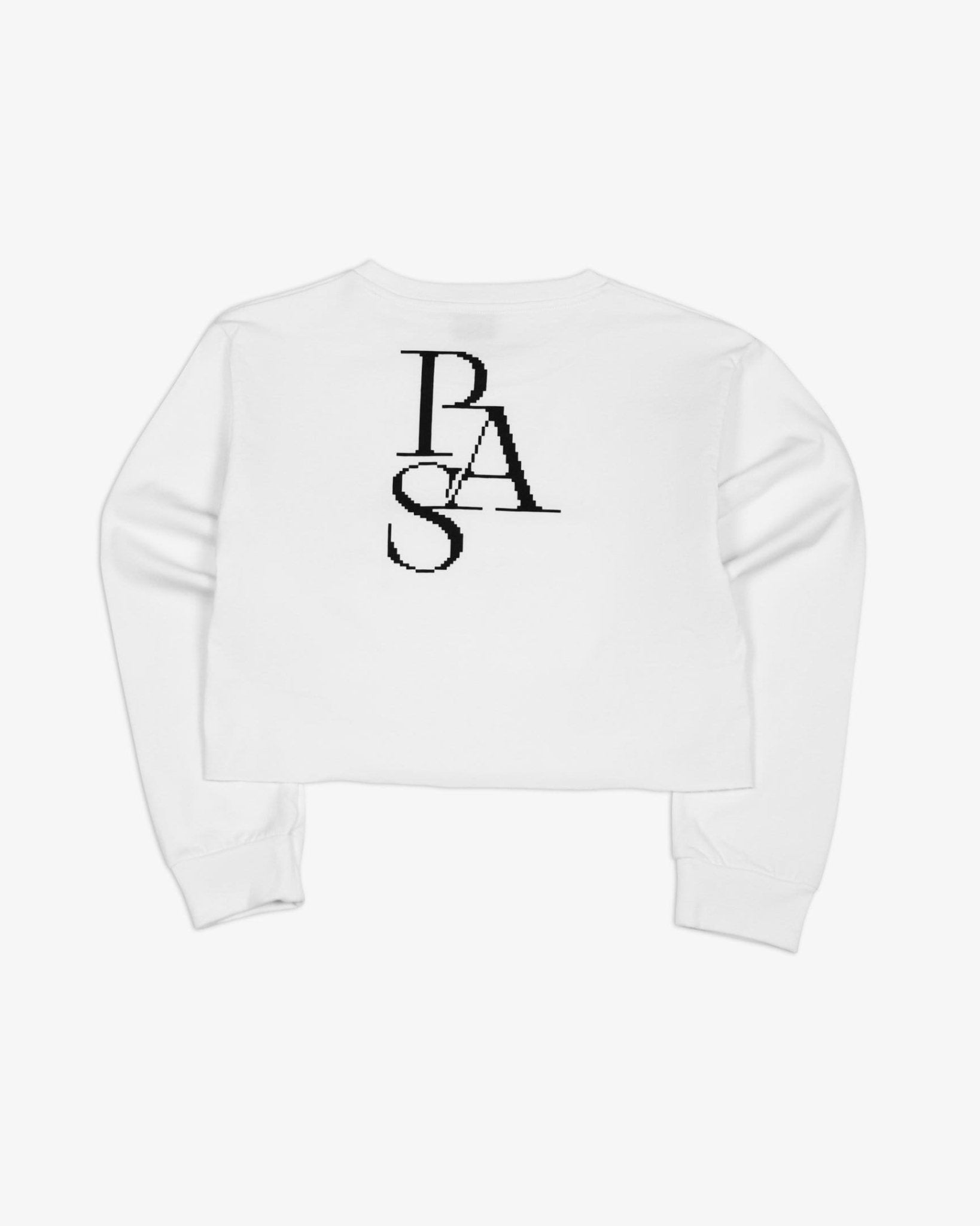Cross Crewneck L/S Tee Shirt Crop (White)