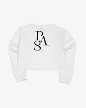 Cross Crewneck L/S Tee Shirt Crop (White)