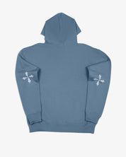Oversized Hoodie Angel and Cross (Heather Blue)