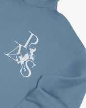 Oversized Hoodie Angel and Cross (Heather Blue)