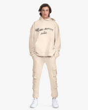 Oversized Hoodie Cursive (Beige)