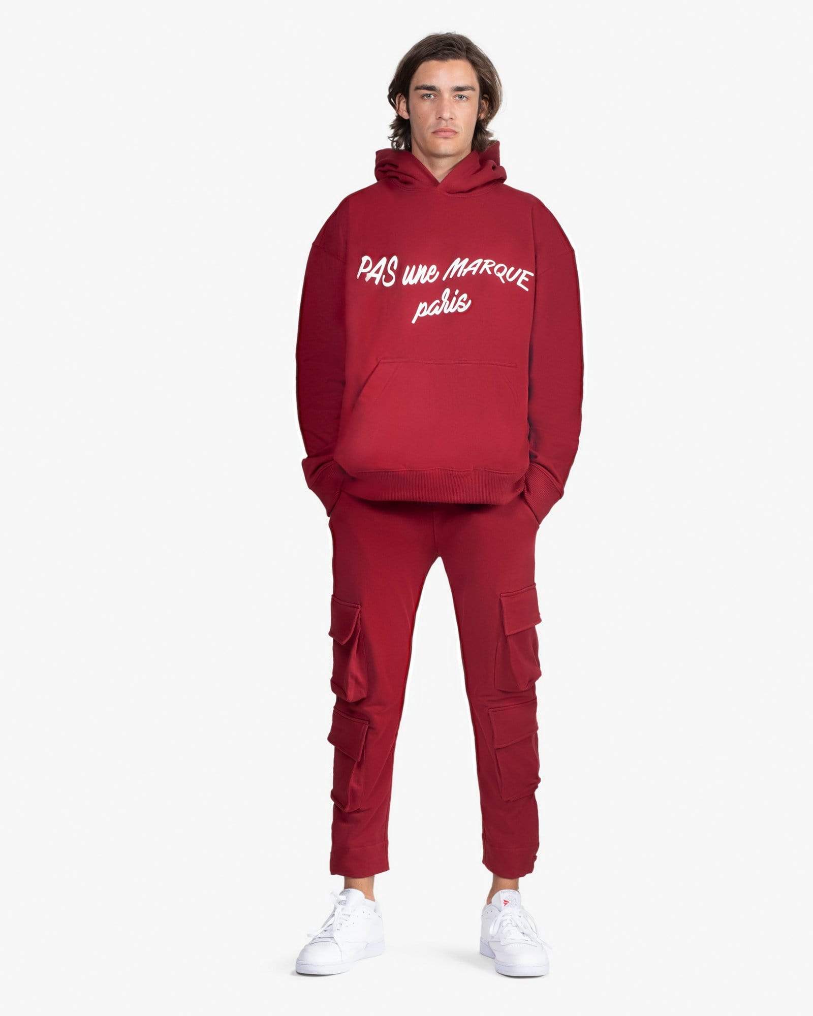 Oversized Hoodie Cursive (Maroon)