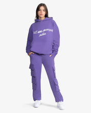 Oversized Hoodie Cursive (Purple)
