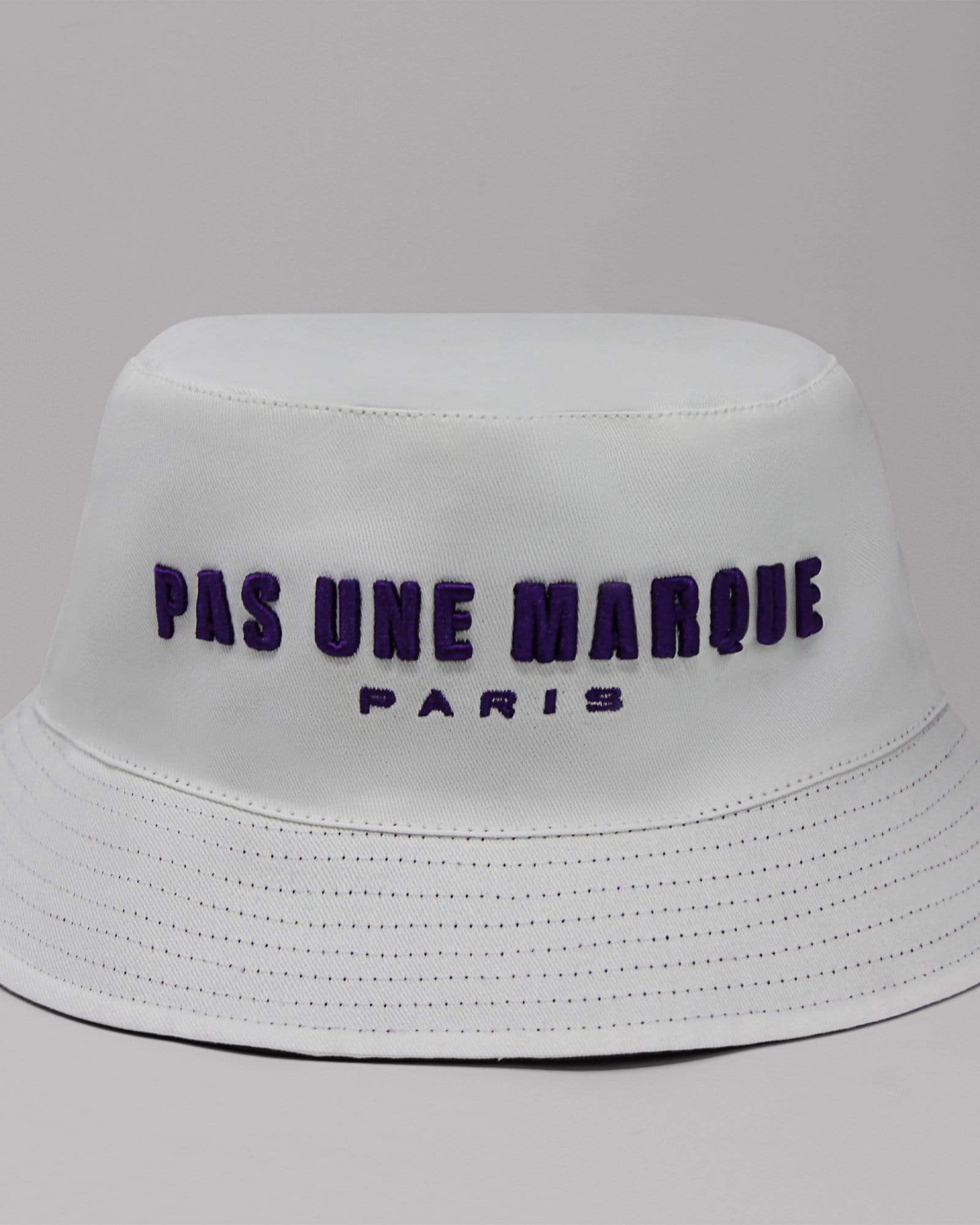 Reversible Embroidered Bucket Hat (Purple / White)